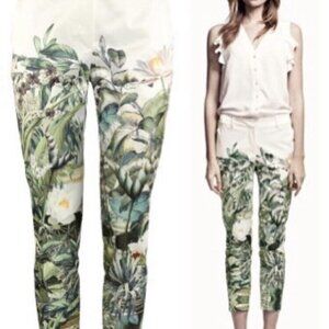 FINAL SALE H&M Conscious Collection Botanical Print Satin Pants Size 4?